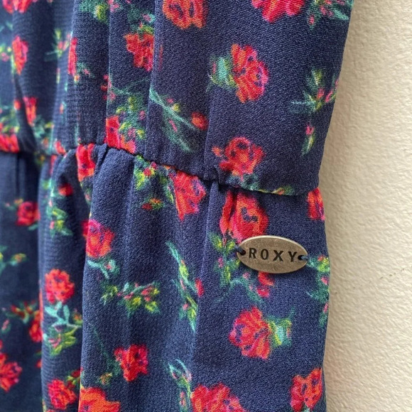 ROXY - Racer Back Blue Floral Dress - Picture 5 of 6